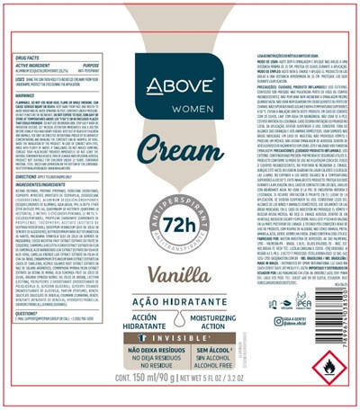Above Cream Original Woman Antiperspirant Deodorant 72h (Antitranspirante Above Cream Vanilla 72h Women)